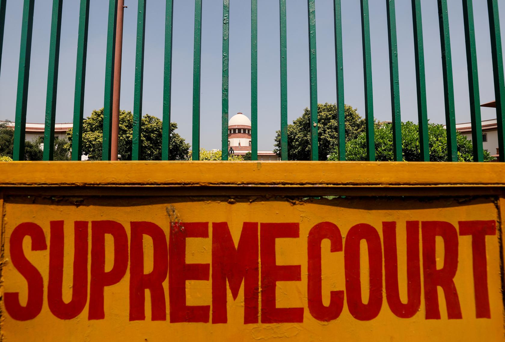 A signboard is seen outside the premises of Supreme Court in New Delhi, India, September 28, 2018. REUTERS/Anushree Fadnavis/File Photo