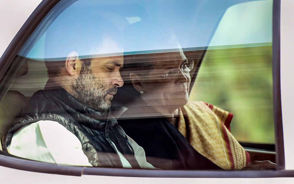 New Delhi: Congress President Sonia Gandhi along with Rahul Gandhi leaves Parliament House after attending proceedings during the Budget Session, in New Delhi, Tuesday, Feb. 11, 2020. (PTI Photo/Subhav Shukla)     (PTI2_11_2020_000088B)