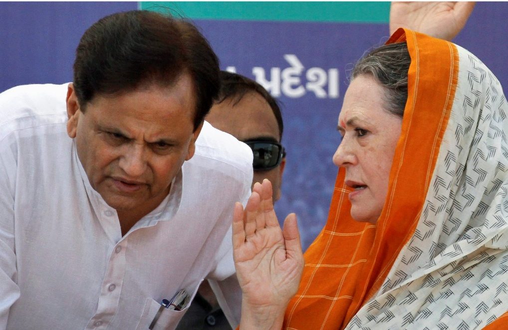New Delhi: In this file photo dated Oct. 12, 2012, Congress President Sonia Gandhi with her political adviser Ahmed Patel at an election campaign rally in Rajkot. Patel (71) passed away on Wednesday, Nov. 25, 2020, at a Delhi hospital due to multiple organ failure more than a month after he was tested positive for COVID-19. (PTI Photo)(PTI25-11-2020 000006B)