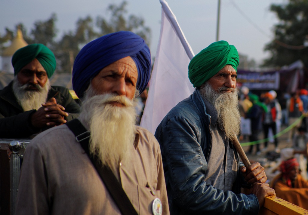 नई दिल्ली के सिंघू बॉर्डर पर नए कृषि कानूनों के खिलाफ किसानों का विरोध प्रदर्शन (फोटो: पीटीआई) 