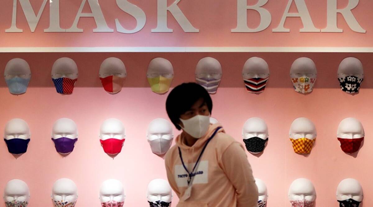 Face masks are displayed at Tokyo Mask Land, a face-mask theme exhibition and its speciality shop, amid the coronavirus disease (COVID-19) outbreak, in Yokohama, Japan. (REUTERS )